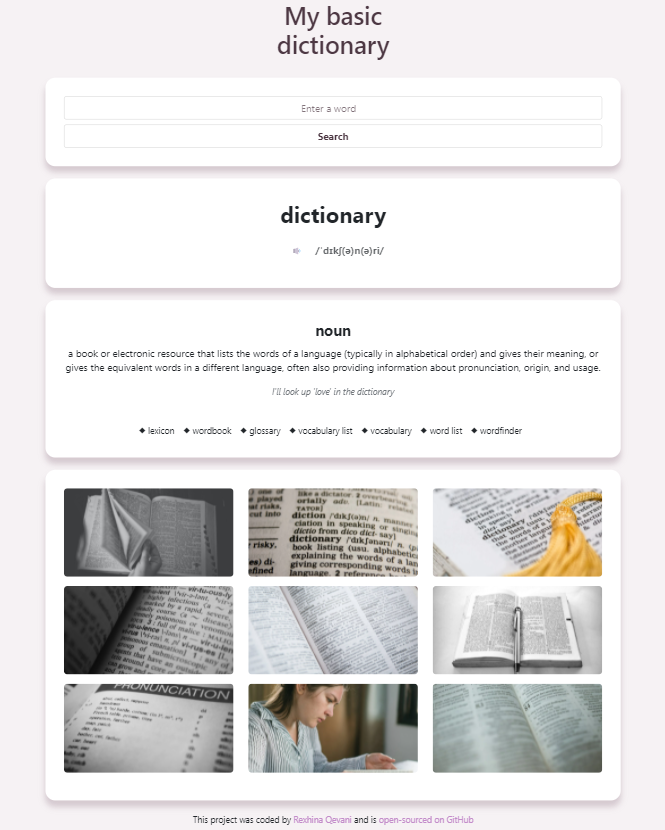 dictionary project preview